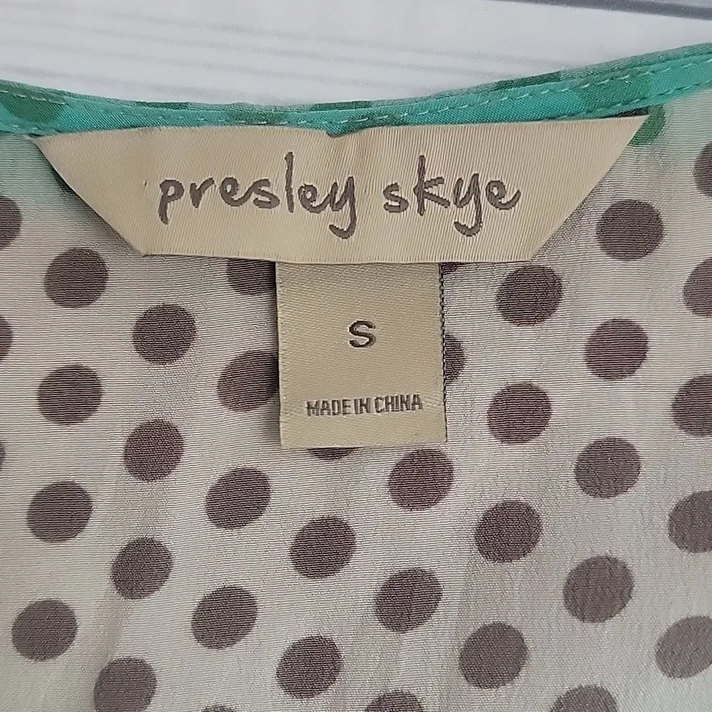Presley skye silk polka-dot midi dress Women's Size S